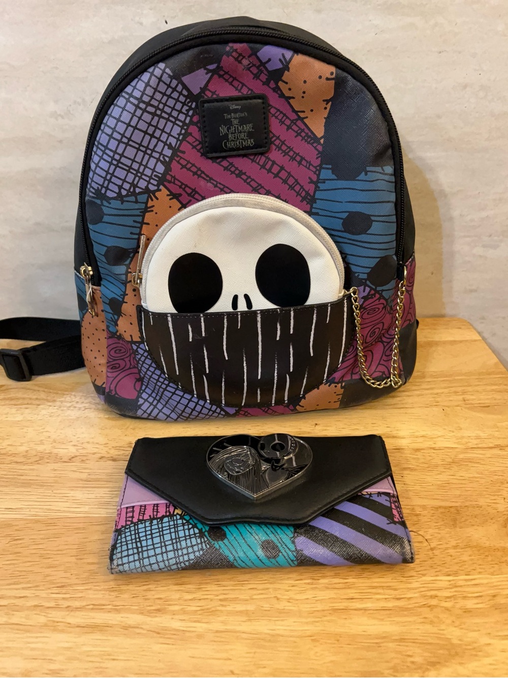 Disney The Nightmare Before Christmas Women's Graphic Backpack Matching Wallet